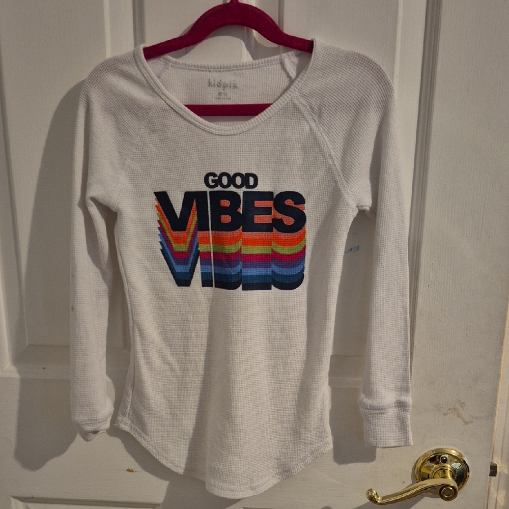 Kidpik White and Blue Long Sleeve Tees
